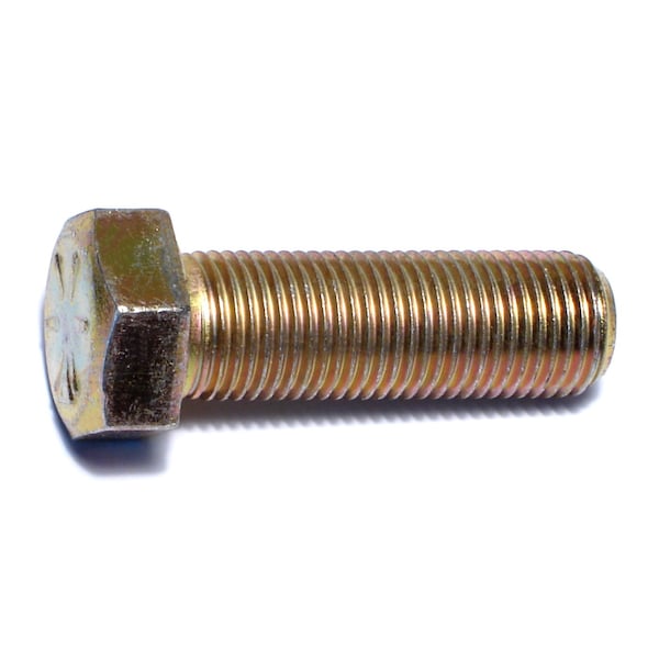 Midwest Fastener Grade 8, 9/16"-18 Hex Head Cap Screw, Zinc Yellow Steel, 1-3/4 in L, 5 PK 65504 - main